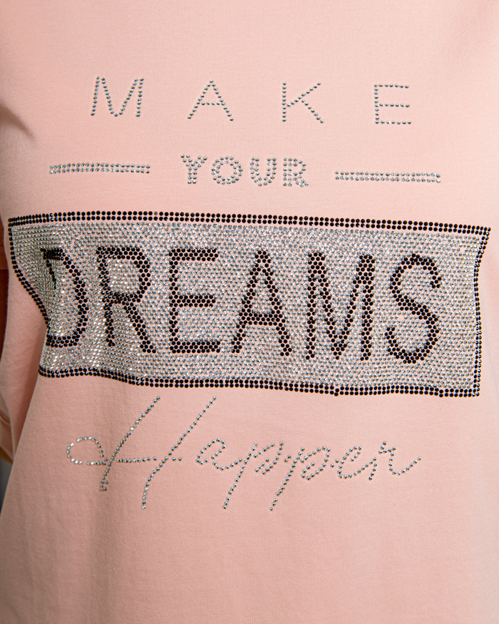 Футболка батал MAKE DREAMS р-р: 52-54/XL; 54-56/XXL колір: пудровий - 4