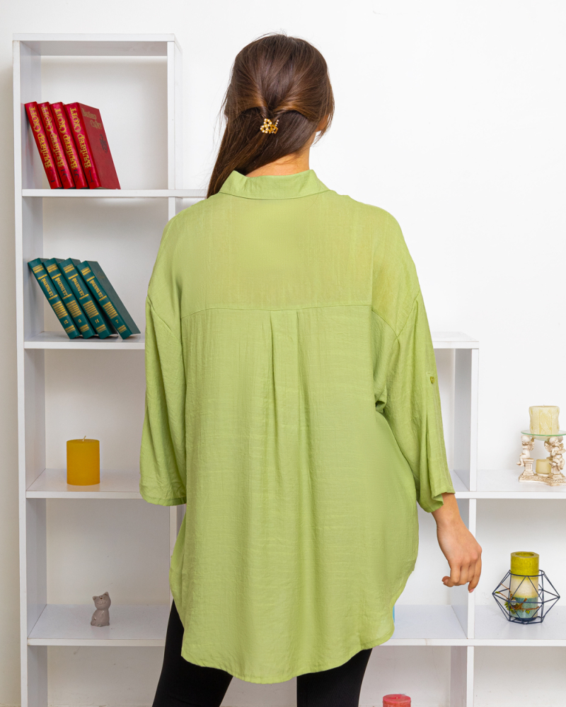 Сорочка БАТАЛ OVERSIZE р-р: 50 - 66 колір: оливковий - 3