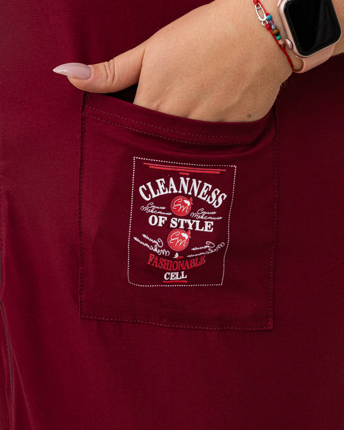Халат бавовна трикотаж р-р: 60/XL; 62/7XL; 64/8XL; 66/9XL колір: бордовий - 4