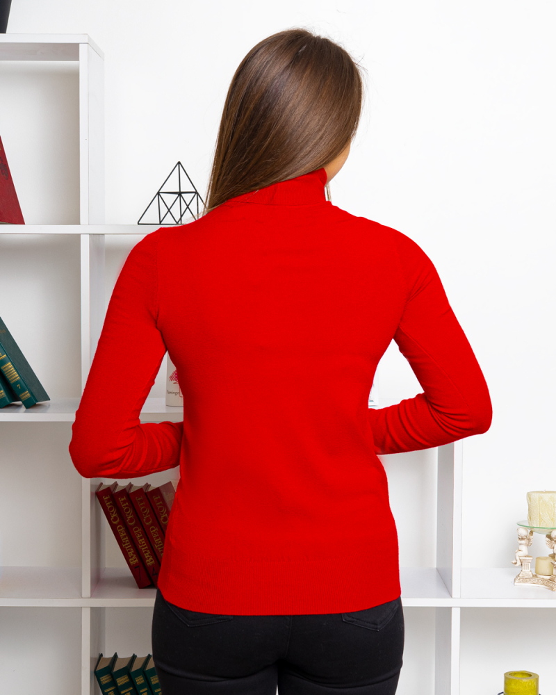 Гольф полоска с пуговицами 44 - 50, цвет: красный - 3