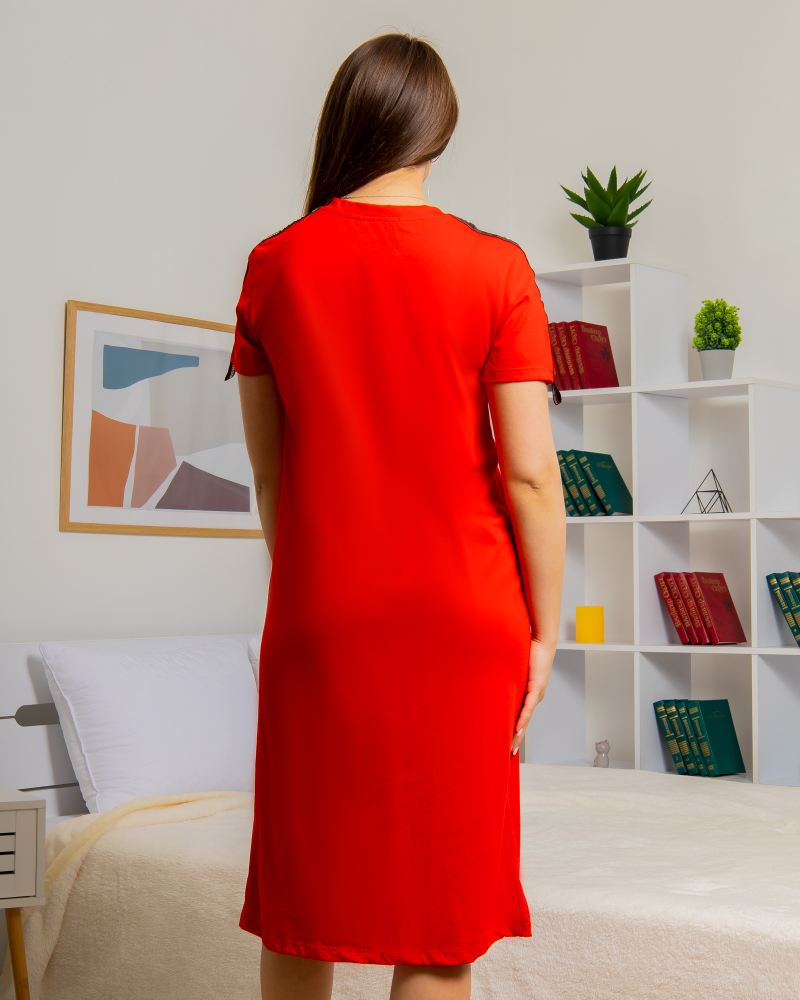 Халат с боковым карманом 46 - 56 цвет: красный - 3