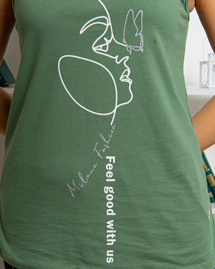 Пижама комплект Cool girl р-р: 42-44/S, 44-46/M, 46-48/L, 48-50/XL, 50-52/2XL, цвет: хаки-черный - 5