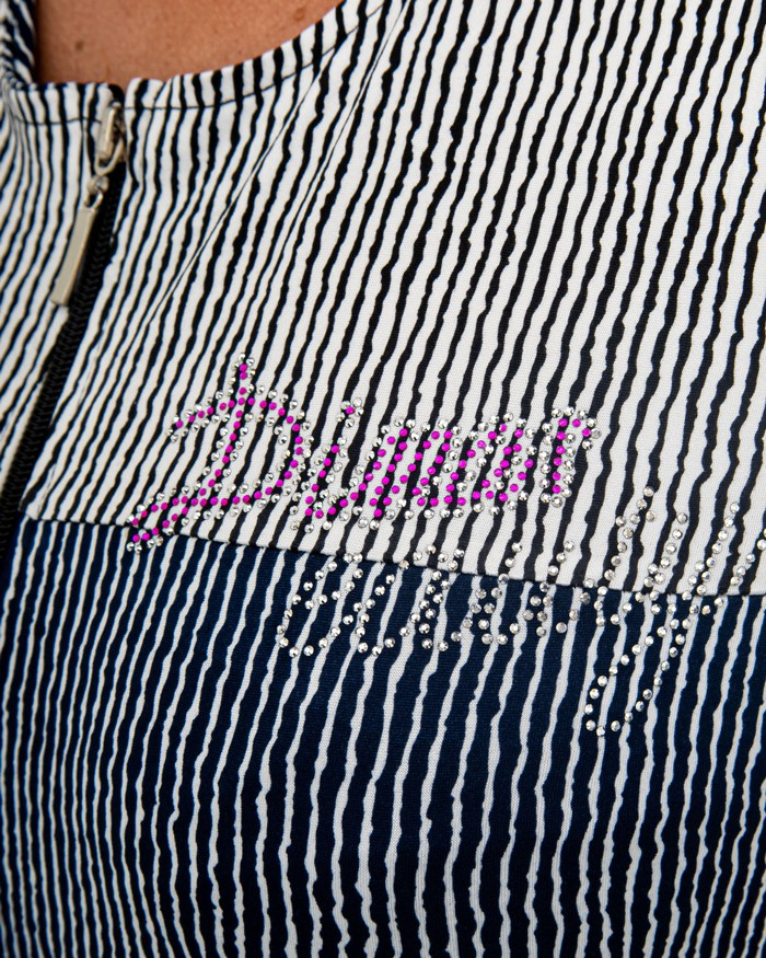 Халат полоска стразы на змейке 54 - 62, цвет: белый - 5