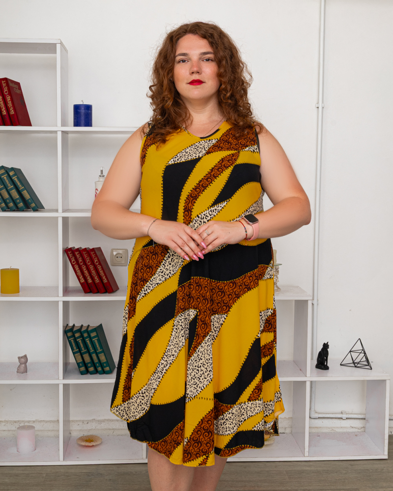 Сукня принт Сафарі OneSize колір: жовтий - 3