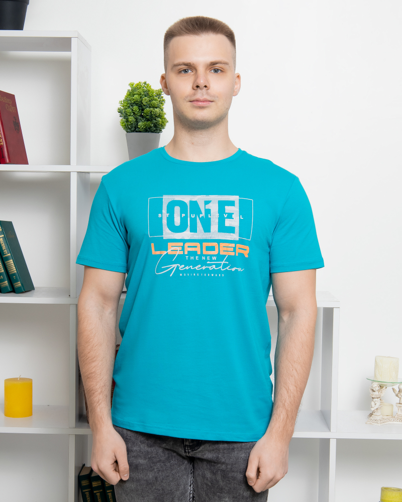 Футболка стрейч ONE р-р: 48; 50; 52; 54; 56 колір: блакитний - 2