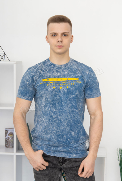 Футболка  варенка TOMMY G  46 - 52 колір: блакитний
