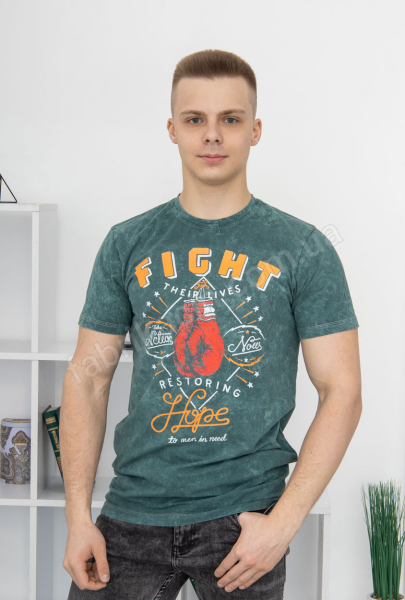 Футболка  варенка FIGHT  46 - 52 колір: зелений