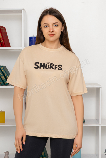 Футболка однотонная Smurfs р-р: 44-50  цвет: бежевый