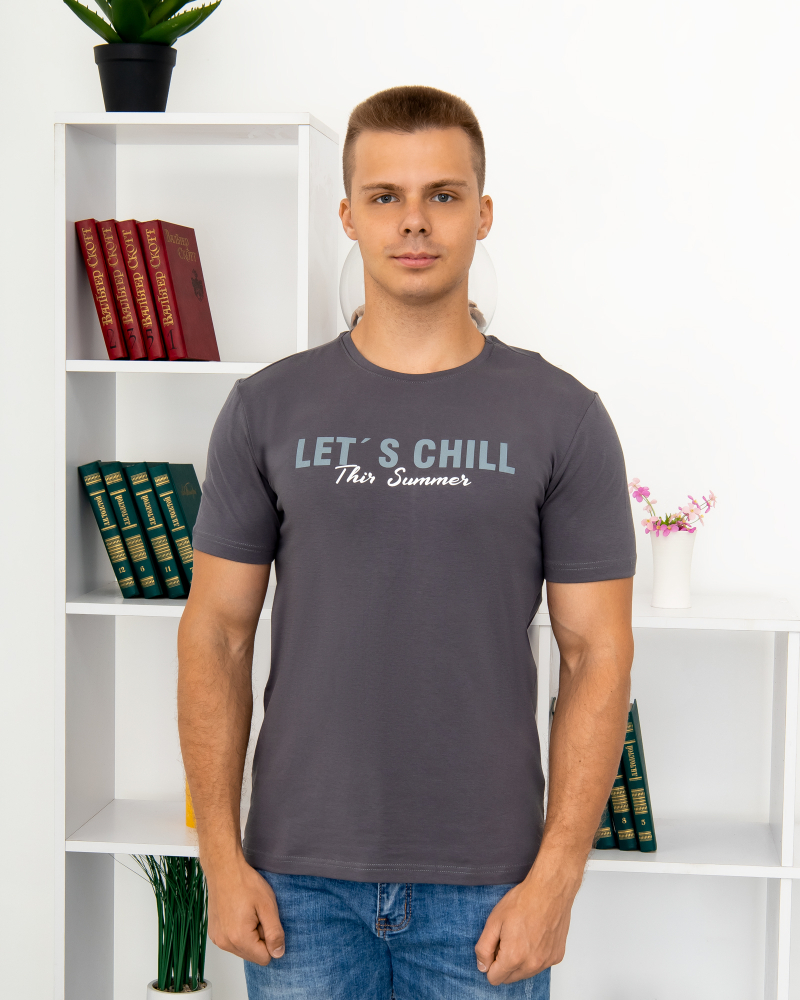 Футболка стрейч Let"s CHILL р-р: 44; 46; 48; 50; 52; 54 колір: сірий - 2