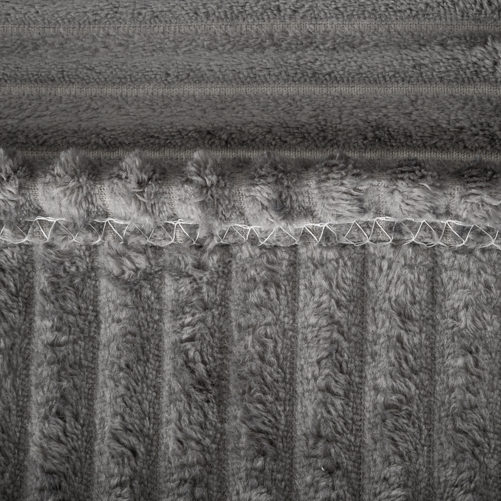 Плед-покрывало однотонное в широкую в полоску цвет: серый - 4