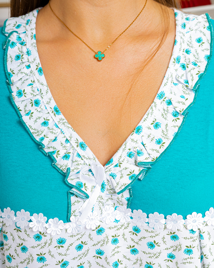 Ночная рубашка Andin зеленая кокетка р: 58 цвет: зеленый - 3