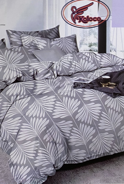 Комплект постельного белья полуторный  веточка пальмы 150 Х 210 цвет: серый