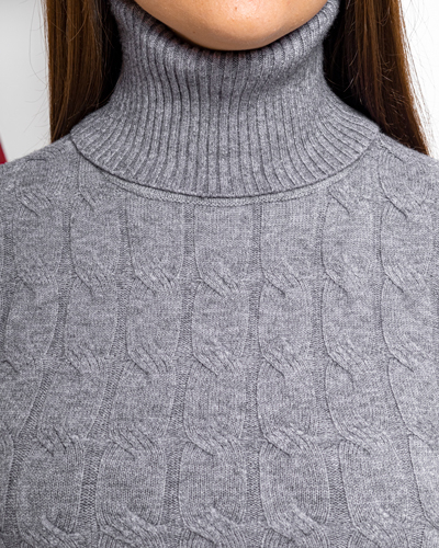 Гольф однотонный вязка коса , р-р: 44 - 50, цвет: серый - 4