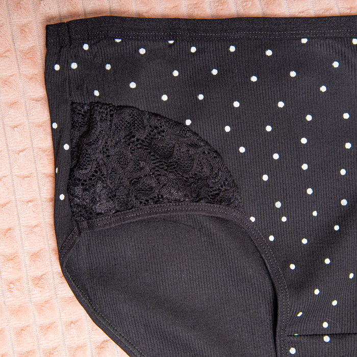 Труси в гіпюр батальні 3XL - 5XL, колір: чорний - 2