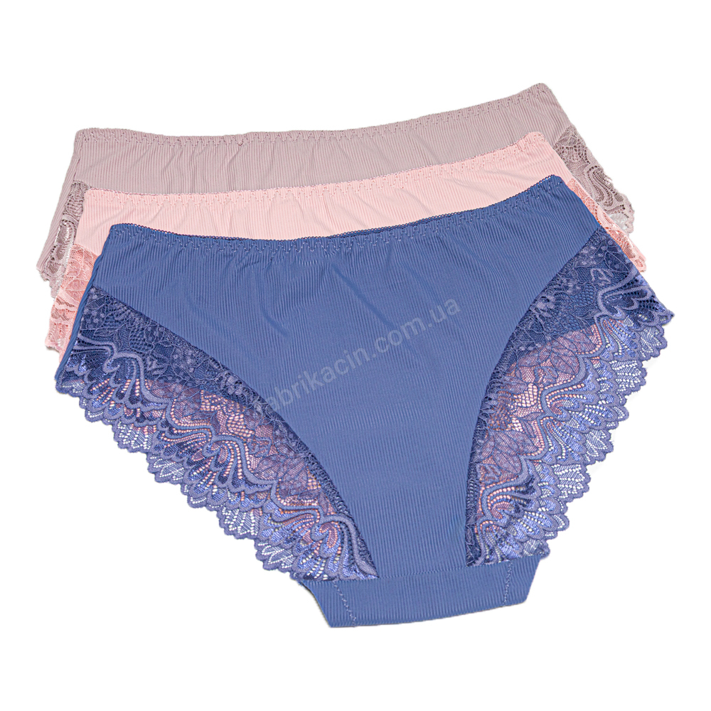Трусы хлопок- кружево xl; 2xl; 3xll цвет: джинс - 1