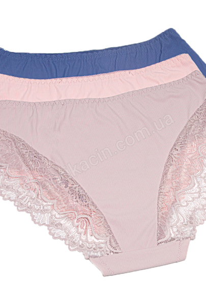Трусы хлопок- кружево xl; 2xl; 3xll цвет: бузковый
