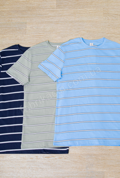 Футболка  в полоску 46 - 56, цвет: зеленый