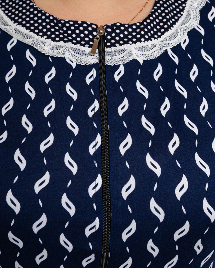 Халат со вставками кружева р-р: 58-66 цвет: белый - 4