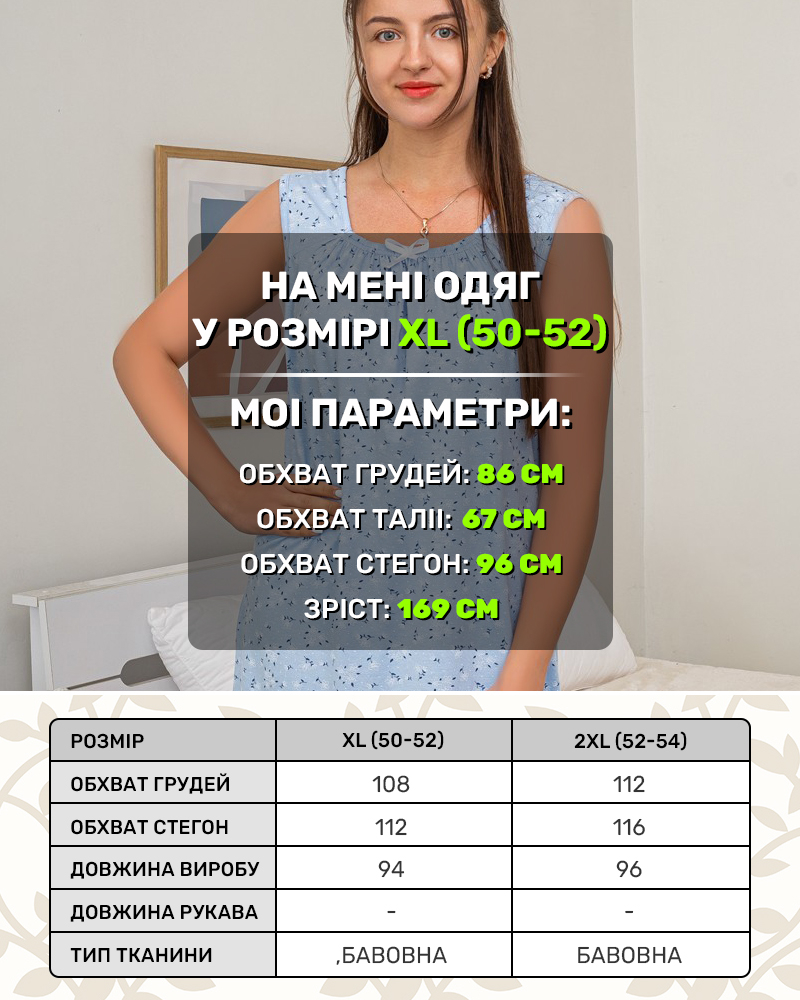 Ночная рубашка Сарафан 46-48/M; 48-50/L;50-52/XL;52-54/2XL;54-56/3XL; цвет: голубой - 5