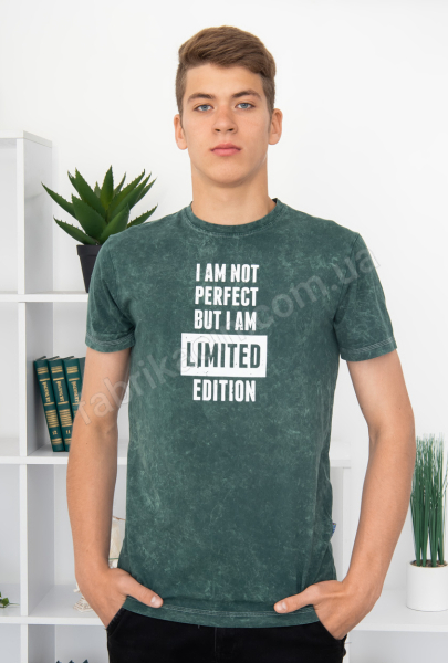 Футболка I AM NOT PERFECT... 44 - 52 колір: зелений