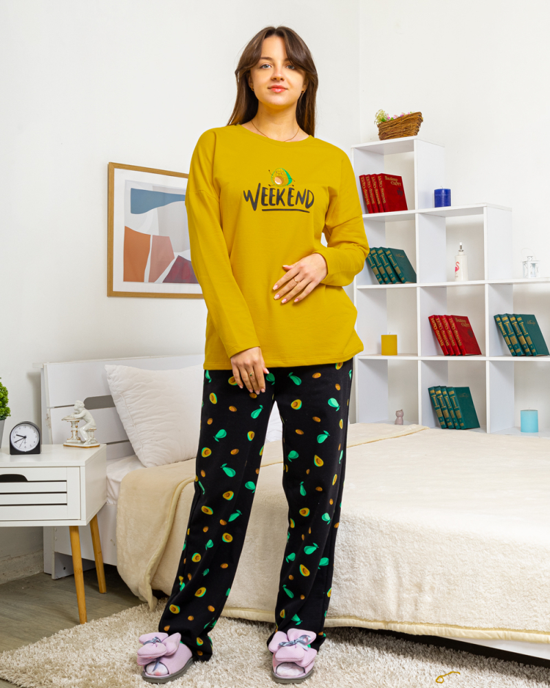 Пижама на байке Авокадо р-р: 46-56 цвет: желтый - 2