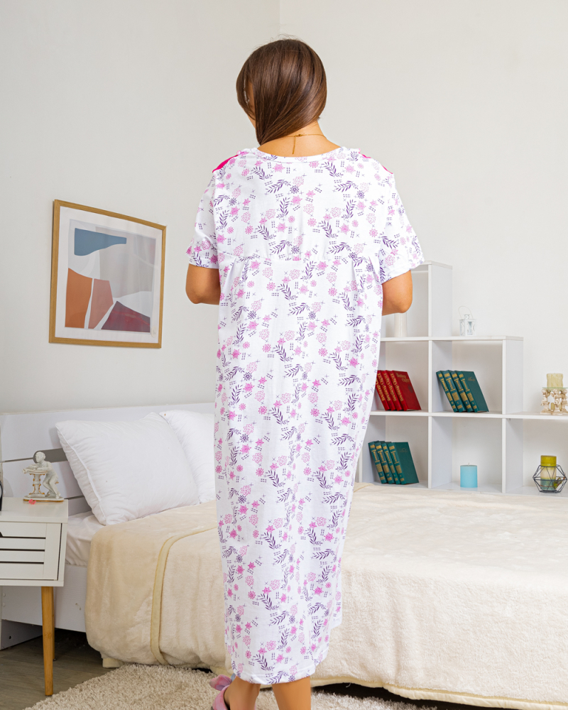 Ночная рубашка Andin малиновая кокетка цветы 58 , цвет: малиновый - 2