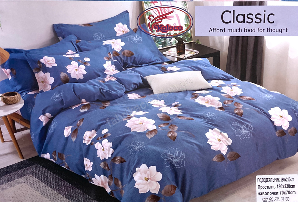 Комплект постільної білизни полуторний 180Х220 колір: синiй - 1
