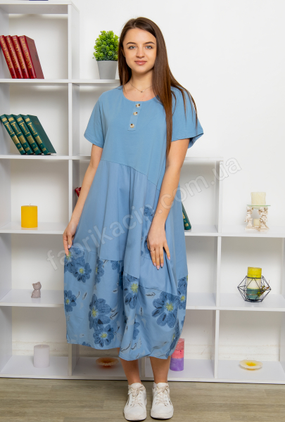 Платье Барвинок р-р: 48-50/L-XL; 50-52/XL-2XL цвет: голубой