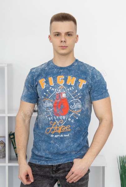 Футболка  варенка FIGHT 46 - 52 цвет: синий