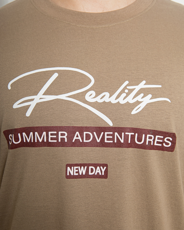 Футболка батал Reality р-р: M; L; XL; 2XL; 3XL цвет: бежевый - 4