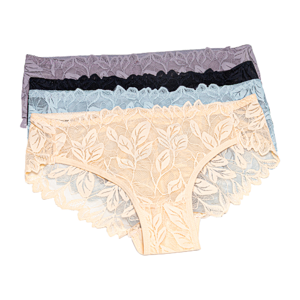 Труси мереживо l-xl; xl-2xl колір: бежевий - 1