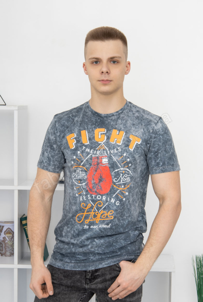 Футболка  варенка FIGHT 46 - 52 цвет: серый