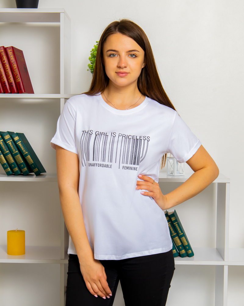 Футболка з принтом OneSize 46 - 52 цвет: белый - 2