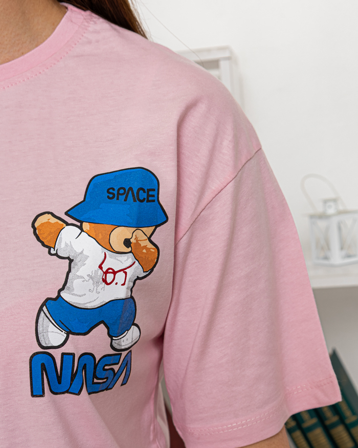 Футболка однотонная Bear р-р: 44-50 цвет: розовый - 4
