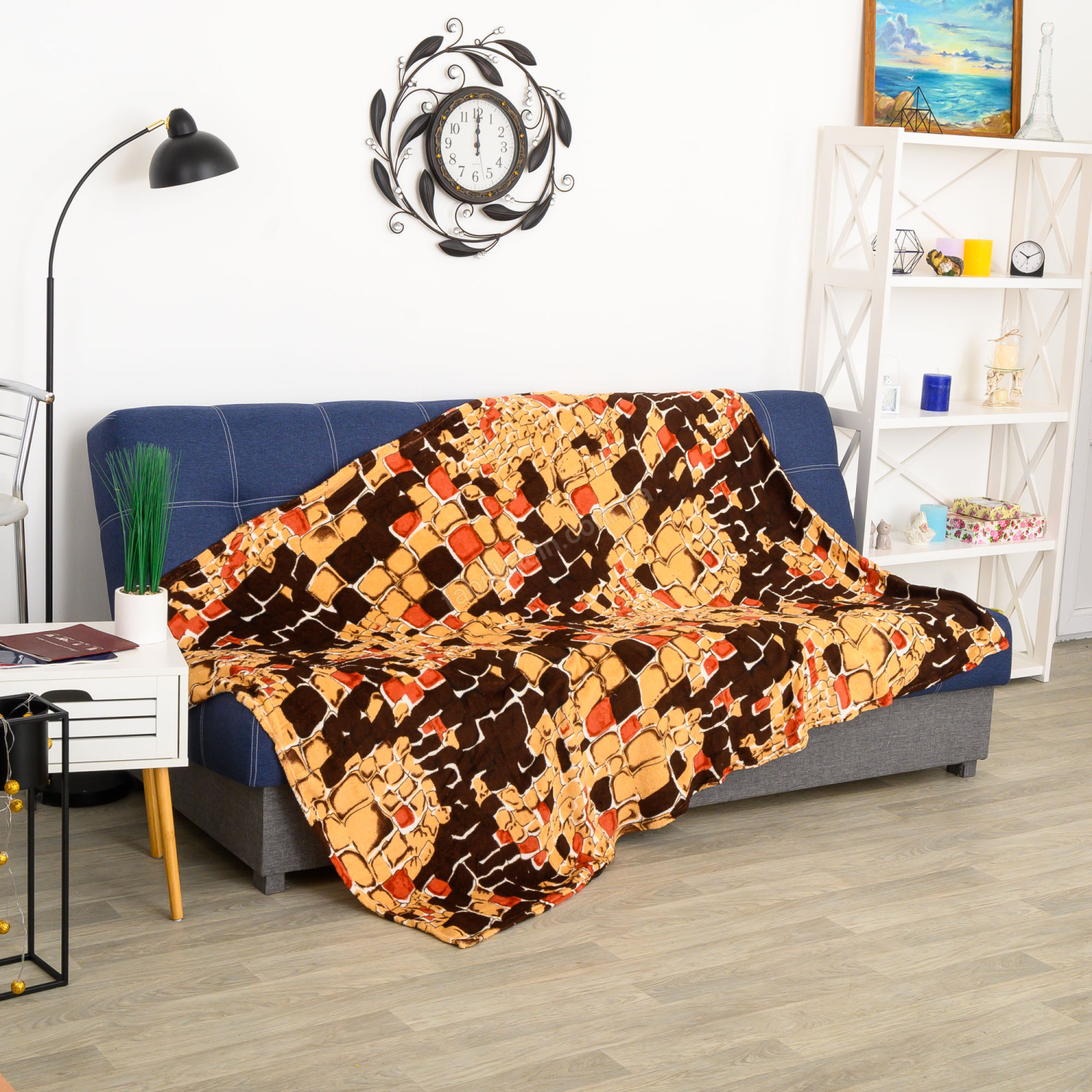 Плед - покрывало одностороннее Камушек 170 Х 210 цвет: коричневый - 1