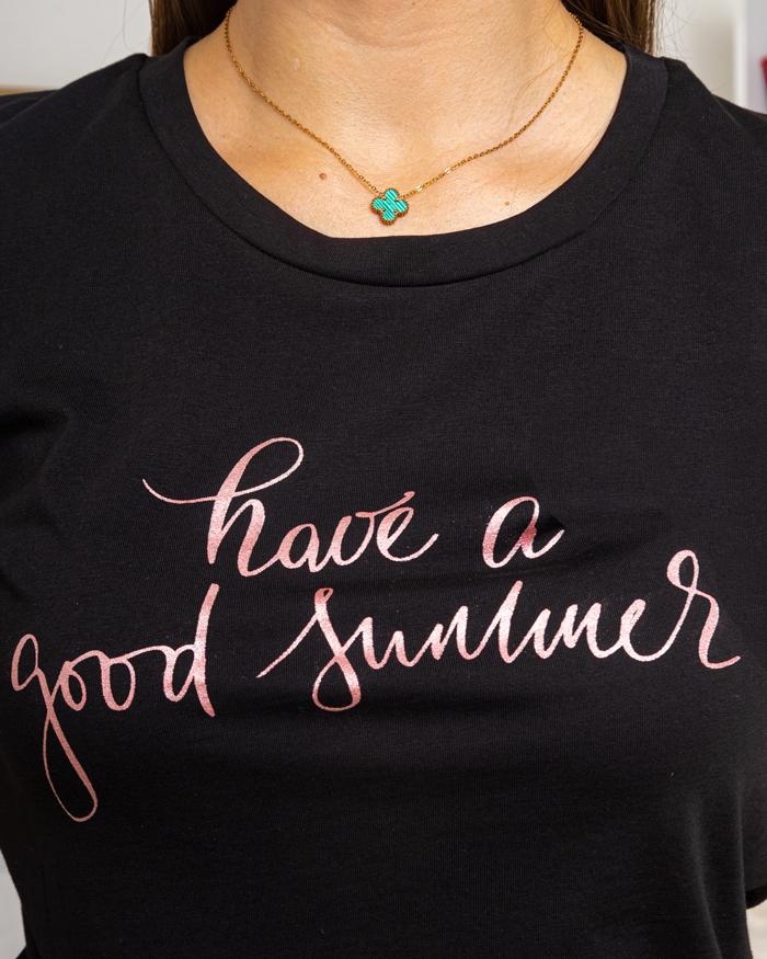 Пижама, футболка с шортами Summer 46 - 54, цвeт: чорный - 4