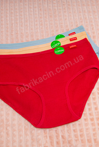 Труси в рубчик XL - 3XL, колір: бордовий
