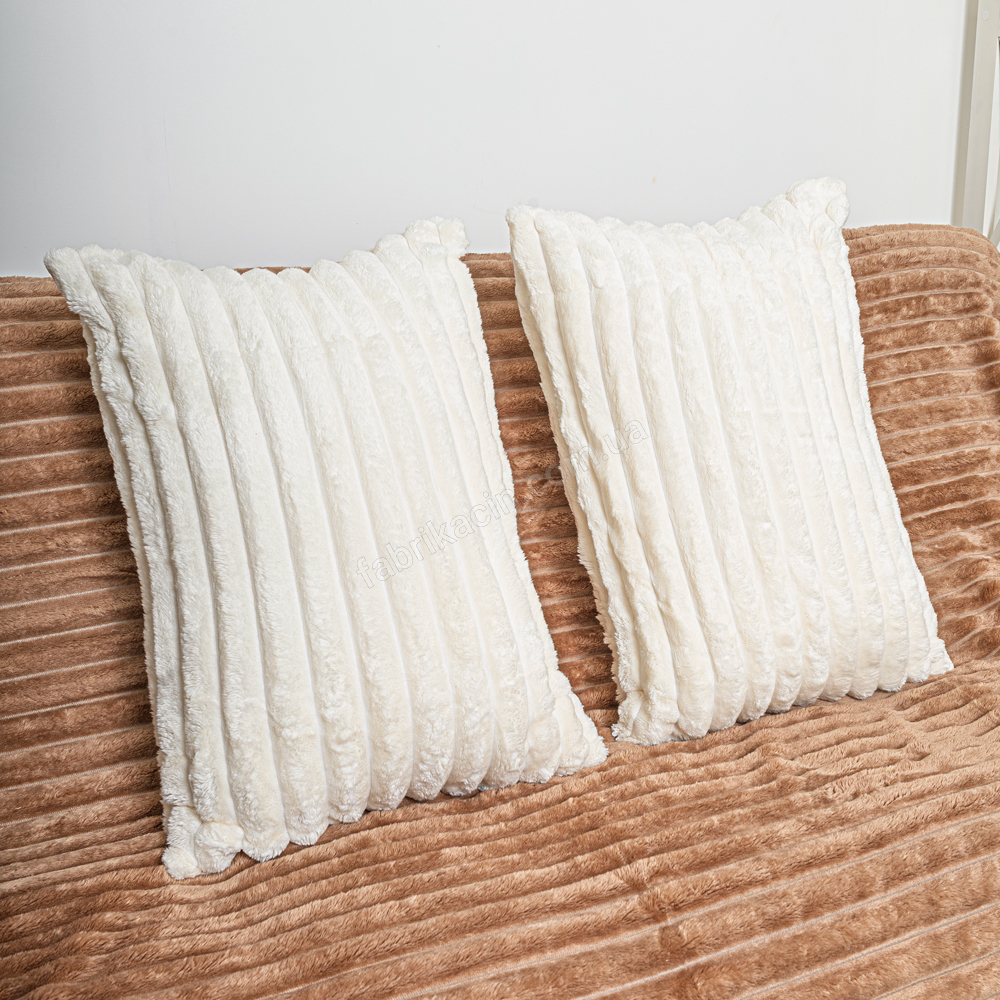 Наволочка широка смужка 50х70 колір: кремовий - 1