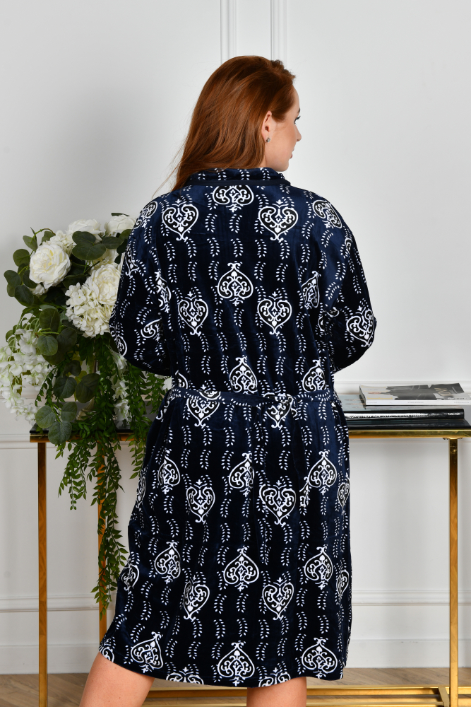 Халат велюровий р-р: 62-64-66-70 колір: синій - 3