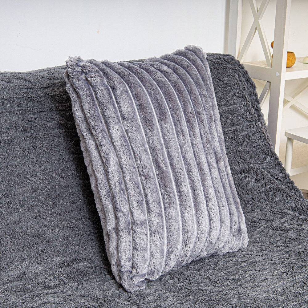 Наволочка широкая полоска 50х70 цвет: серый - 1