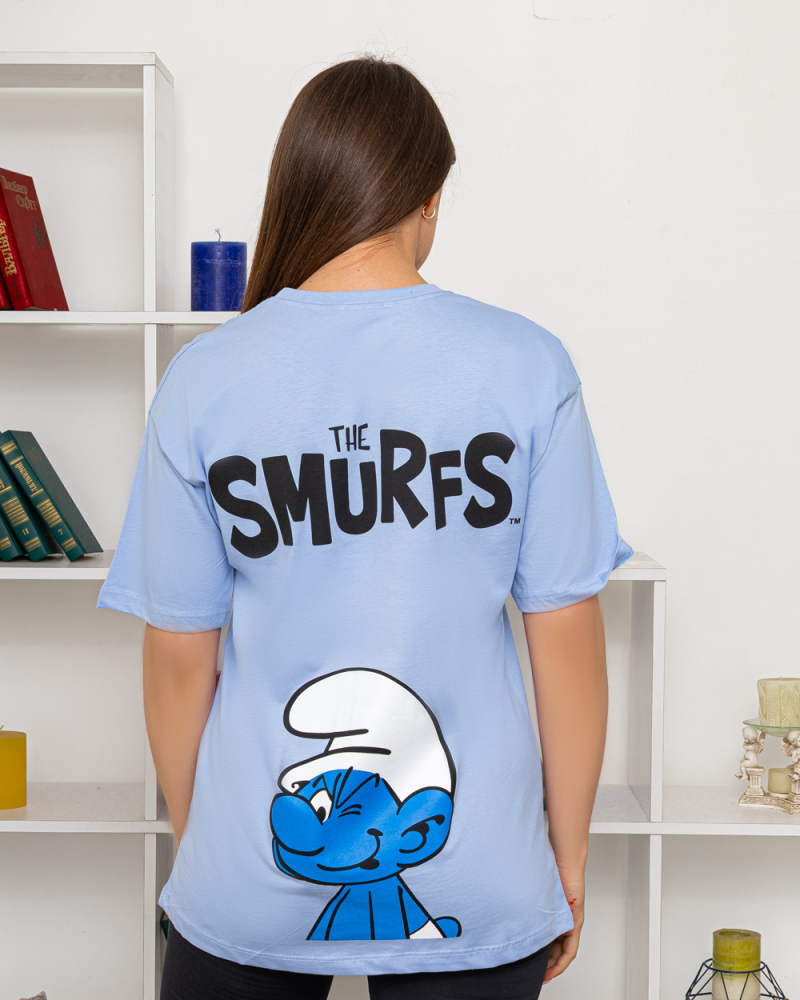Футболка однотонная Smurfs р-р: 44-50 цвет: голубой - 3