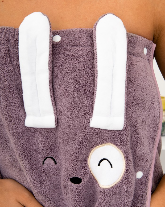 Набір Банний 2 предмета Зайка(рушник банний, тюрбан) колір: фіолетовий - 5