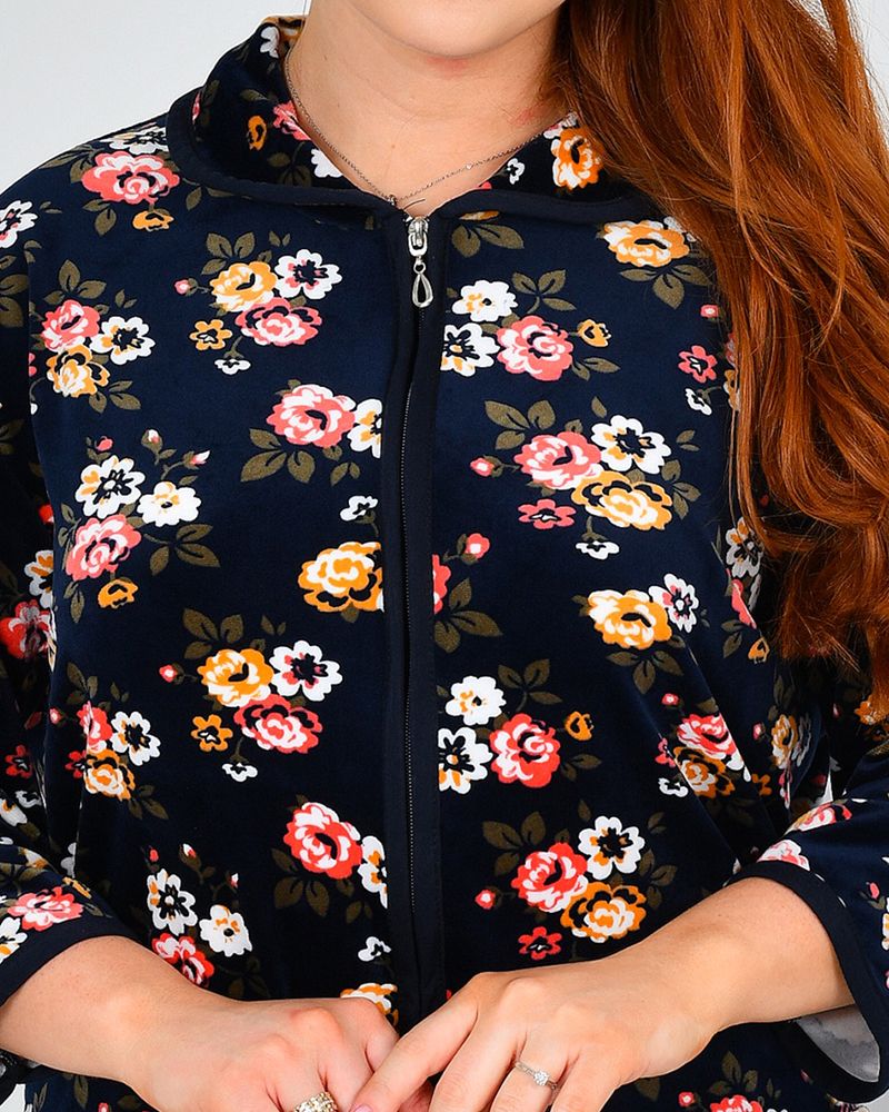 Халат велюровий р-р: 58; 60; 62; 64; 66 колір: синій - 2