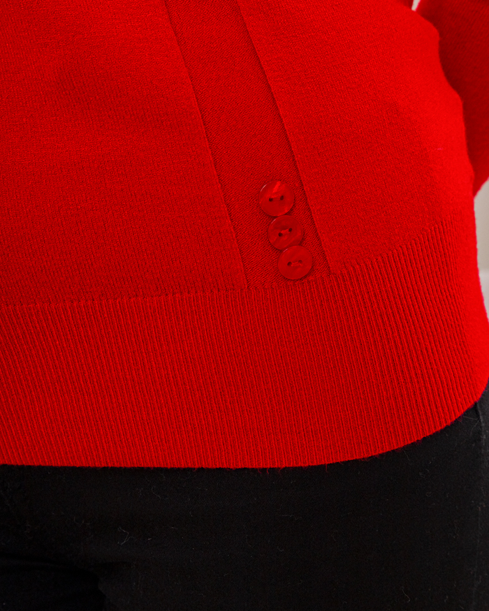 Гольф полоска с пуговицами 44 - 50, цвет: красный - 4