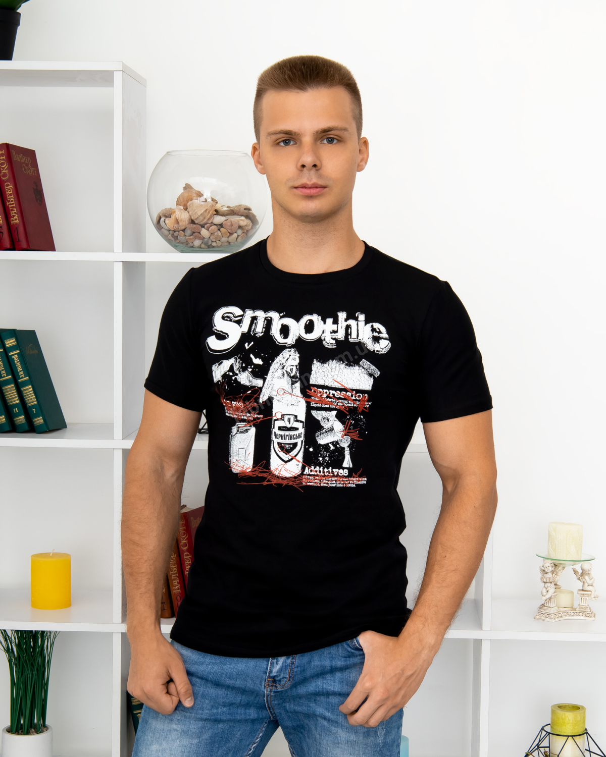 Футболка однотон Smoothie, 46 - 52 цвет: чёрный - 1