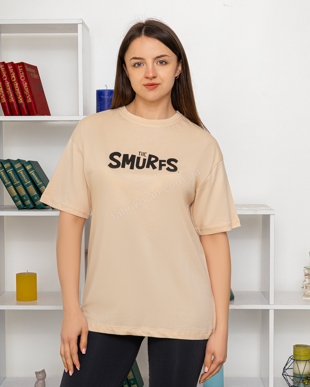 Футболка однотонная Smurfs р-р: 44-50 цвет: бежевый - 1