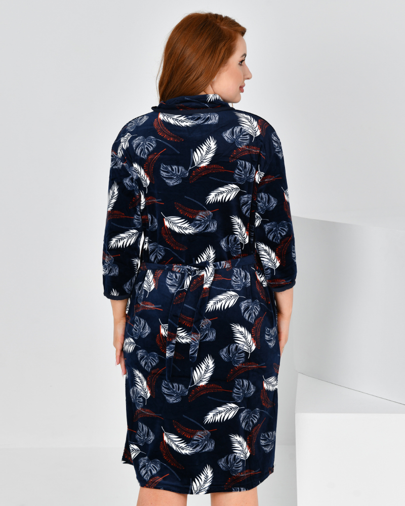 Халат велюровый р-р: 62-64-66-70 цвет: синий - 3