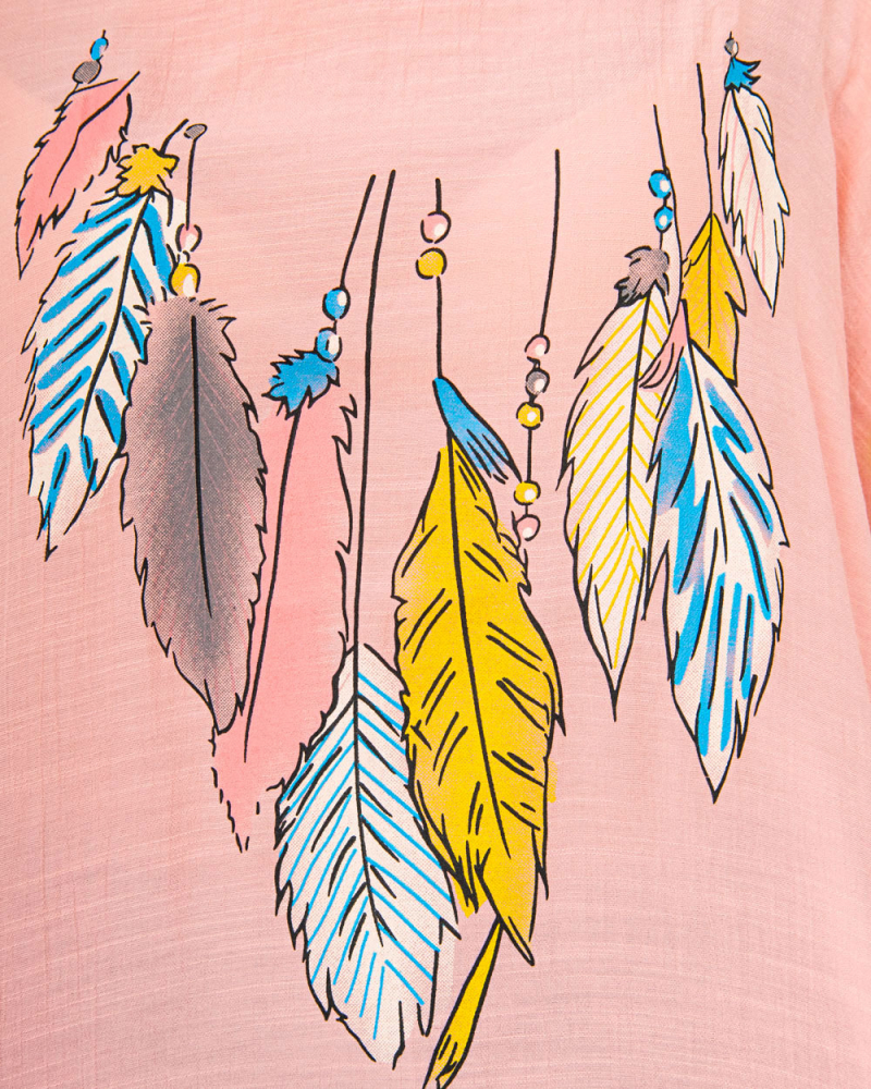 Блузка Перо цветное 50 - 56 цвет: розовый - 4