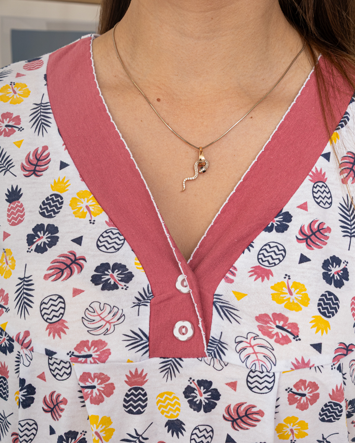 Нічна сорочка-ночнушка р-р: 48-58 колір: білий-бордовий - 4