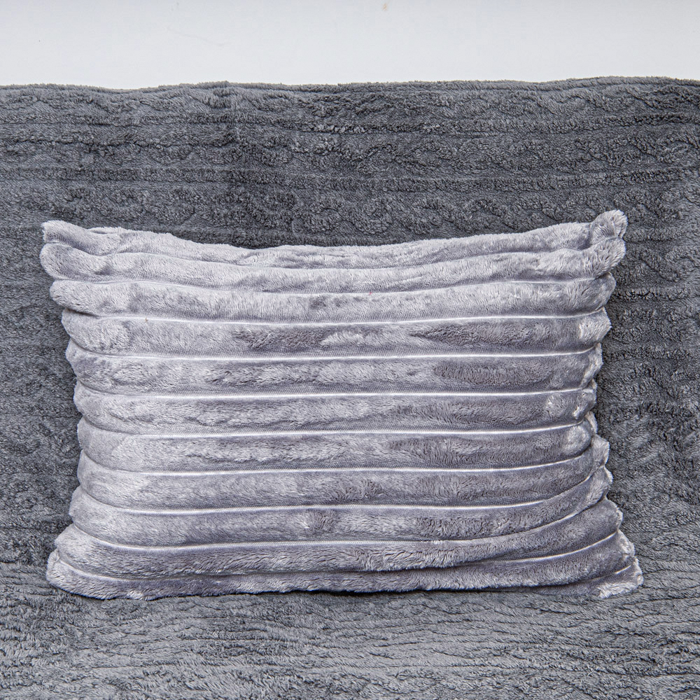 Наволочка широкая полоска 50х70 цвет: серый - 2